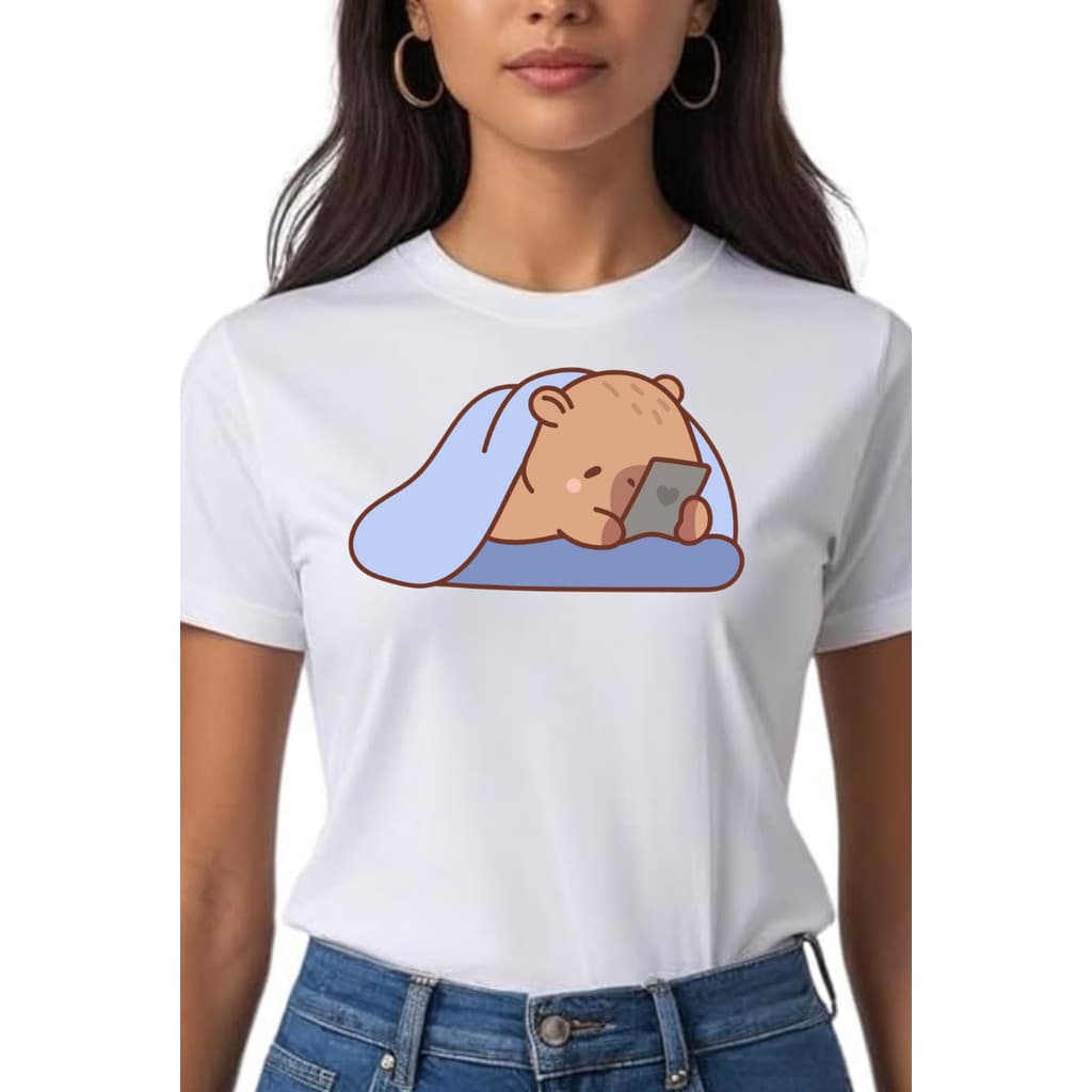 Camiseta T-shirt Capivara Tablet 100% Algodão Blusa Camisa