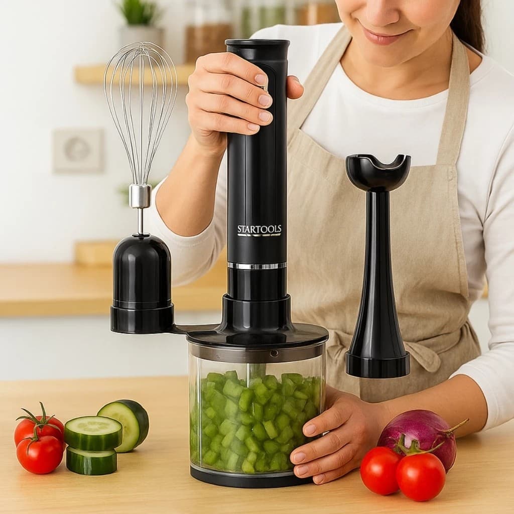 Mixer 3 em 1 Processador Alimentos Batedor Elétrico Misturador Vitaminas Sopas Molho