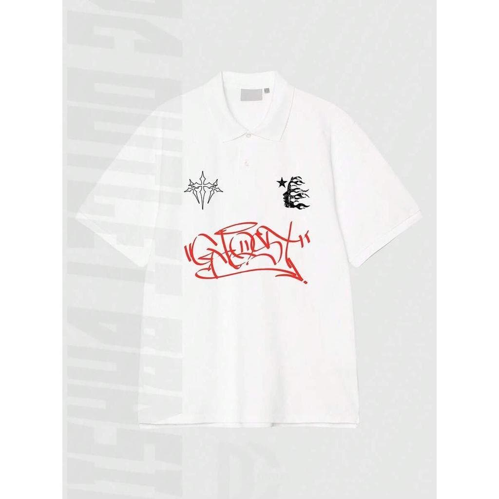 Camisa Polo Piquet Ghost Hell Star Triple Cross Algodão Streetwear