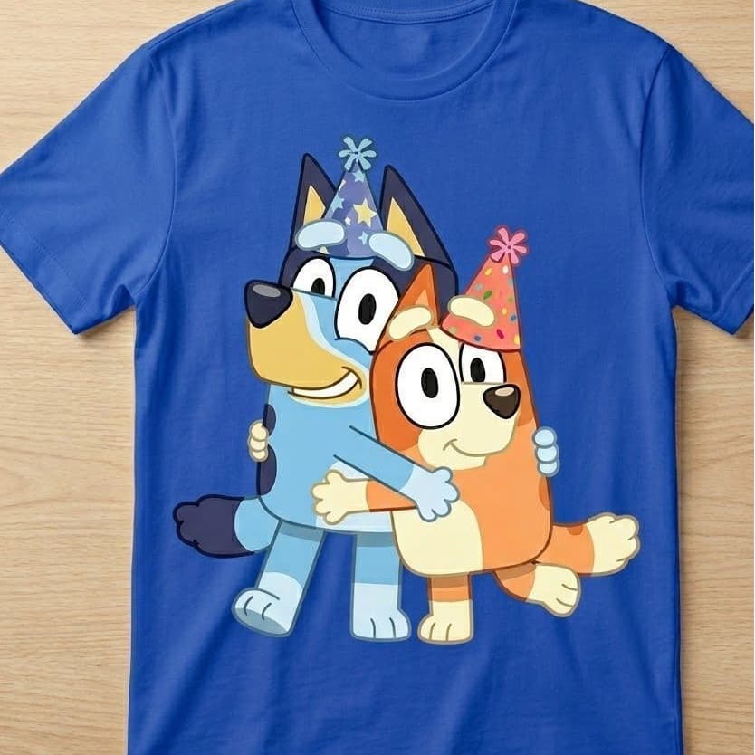 Camisa Camiseta Bluey e Bing Familia Menino Menina Cachorro Desenho Elegante Desenho Infantil