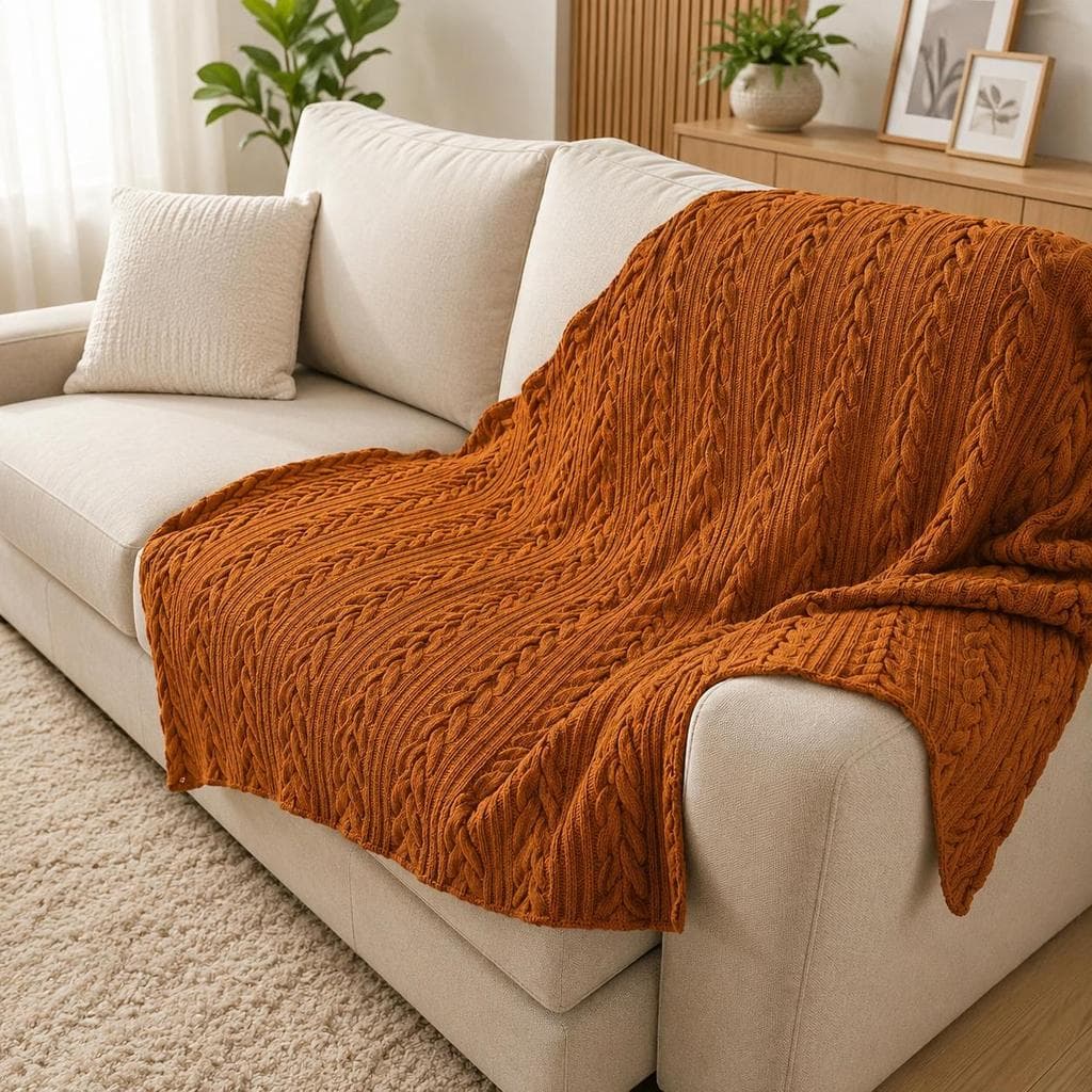 Manta Tricot Decorativa para Sofá Macia, Elegante e Aconchegante | Decoração Premium
