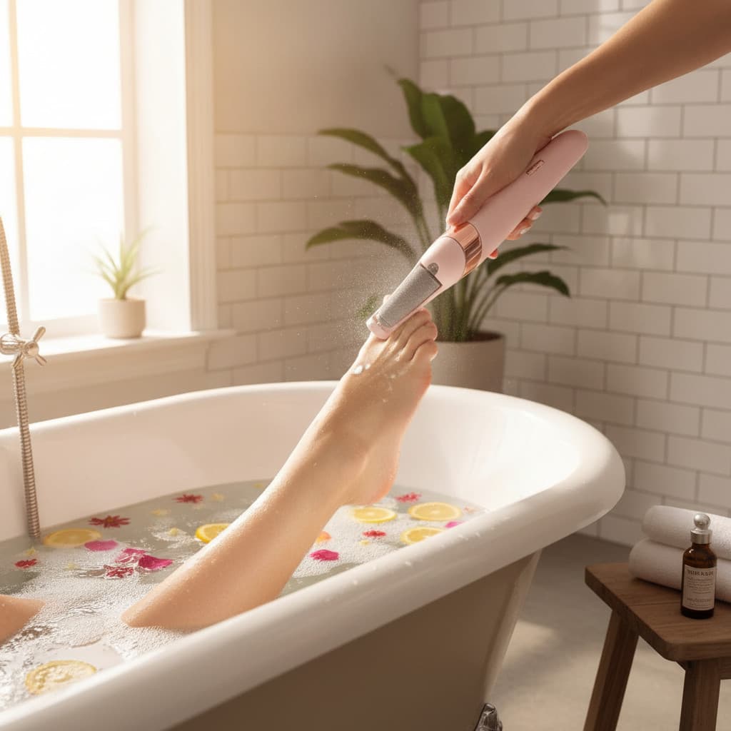 Lixador Elétrico Pés Recarregável Bivolt | À Prova D'água Pedicure Esfoliador MQ-7312