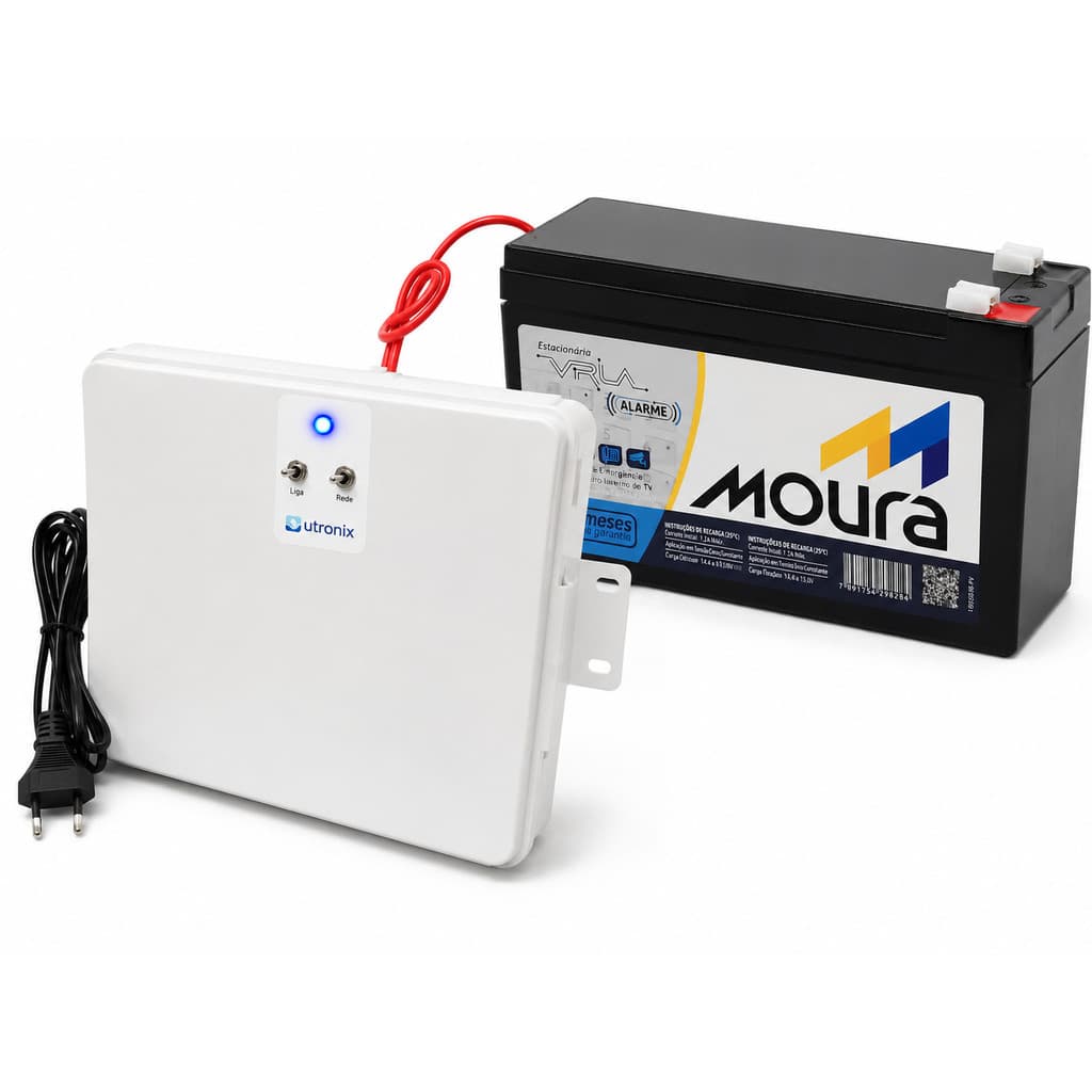 Kit Iluminação Emergência Central 10 Módulos Luz Led Bateria