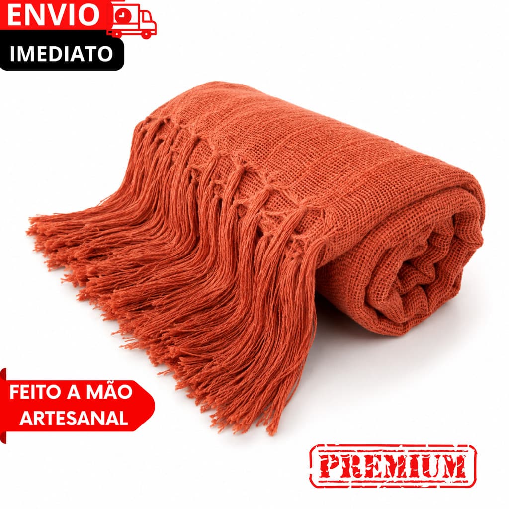 CAPA Pra Sofá Terracota Luxo 1,20m X 1,80 Ideal Para Sofás e Poltronas Em Tear Mineiro 100% Algodão