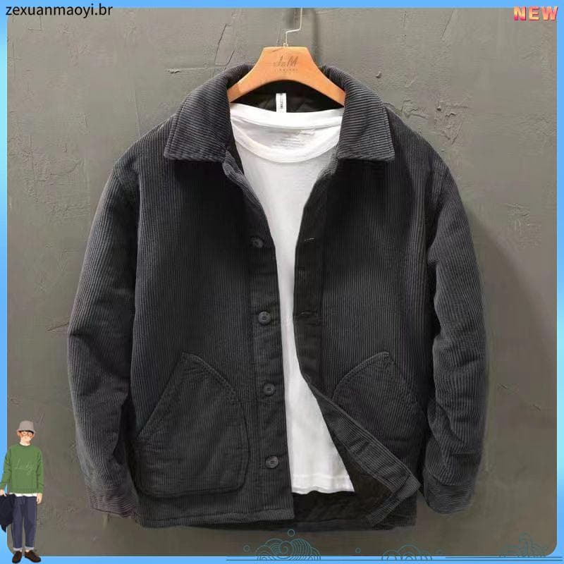 Outono inverno veludo acolchoado Casual negócios jaqueta masculina 2023 Retro carga superior lapela jaqueta