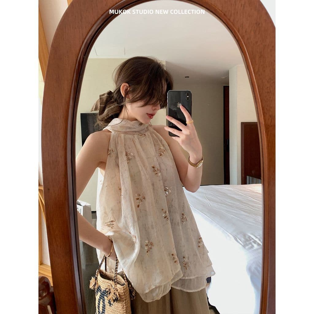 Colete sem mangas feminino temperamento bonito Top exclusivo