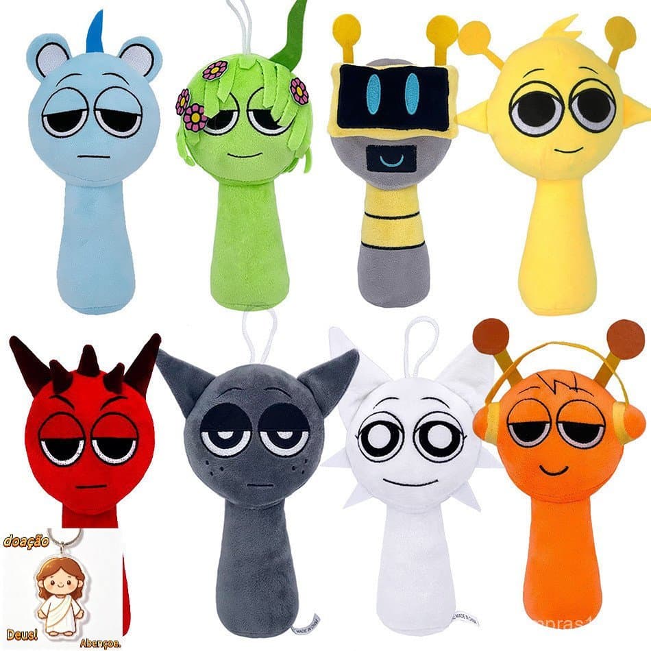 Brinquedo de Pelúcia Sprunki Boneca Incredibox Almofada de Jogo de Desenho Animado Presente de Aniversário para Crianças