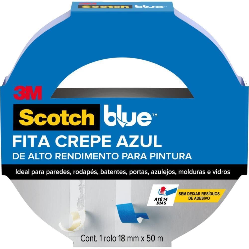Fita Crepe Blue Tape 2090 18MMX50M Rolo