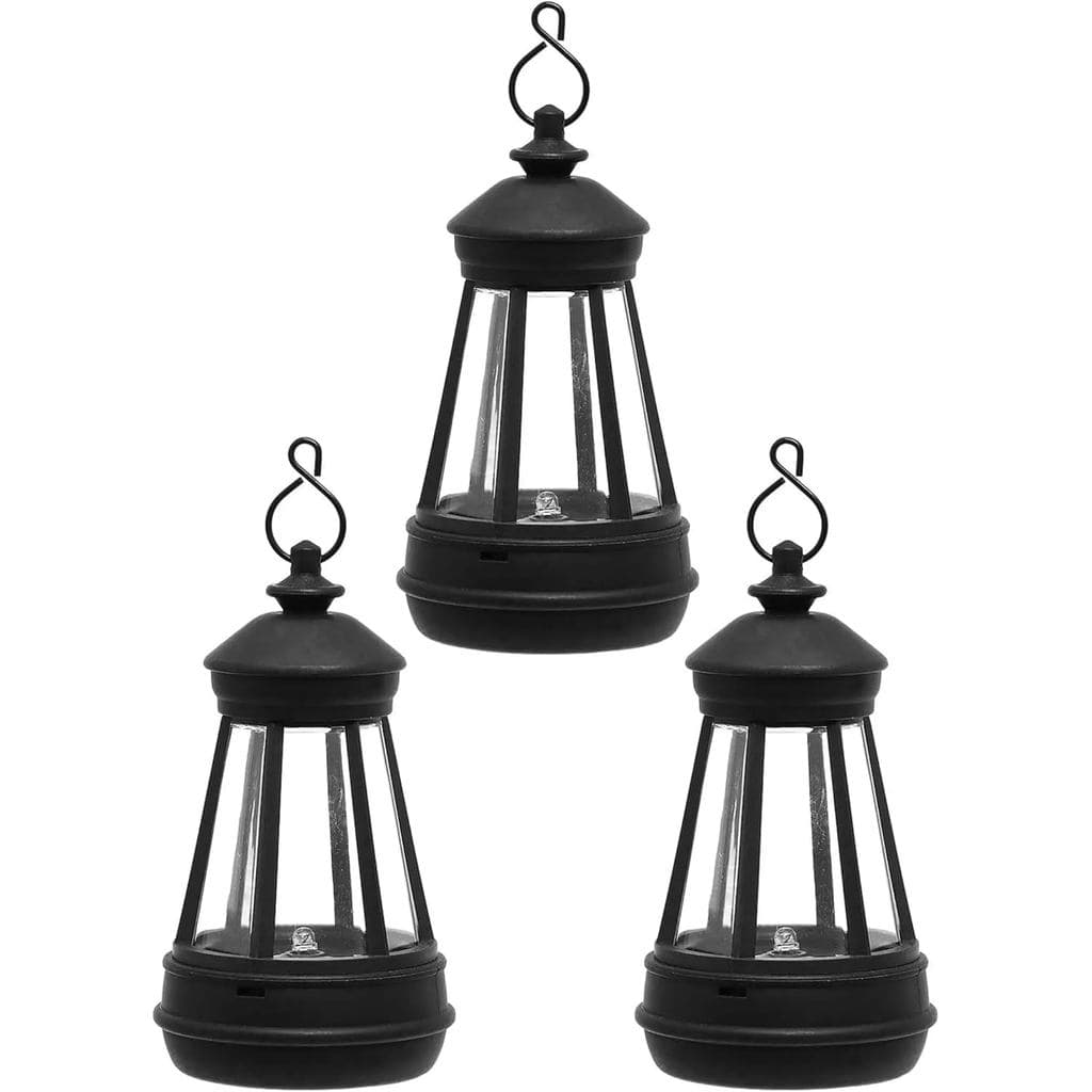 Lanternas solares suspensas, conjunto de 3, com interruptor automático, à prova d'água IP65, adequadas para decoração de