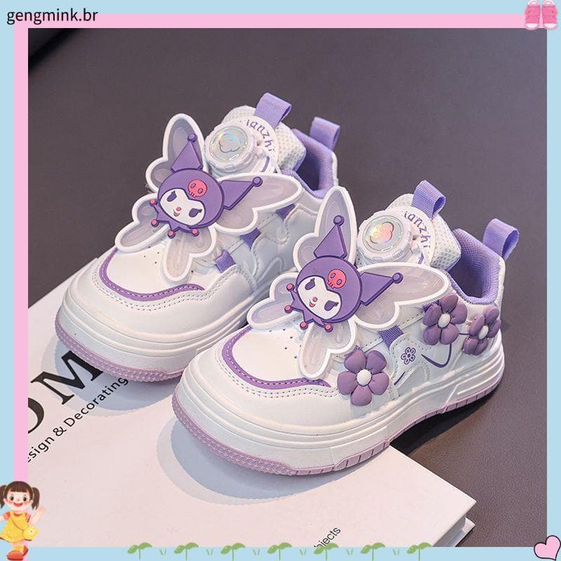 Meninas sapatos tênis de cano baixo primavera novo estilo crianças tênis de sola macia médio grande crianças botão rotat