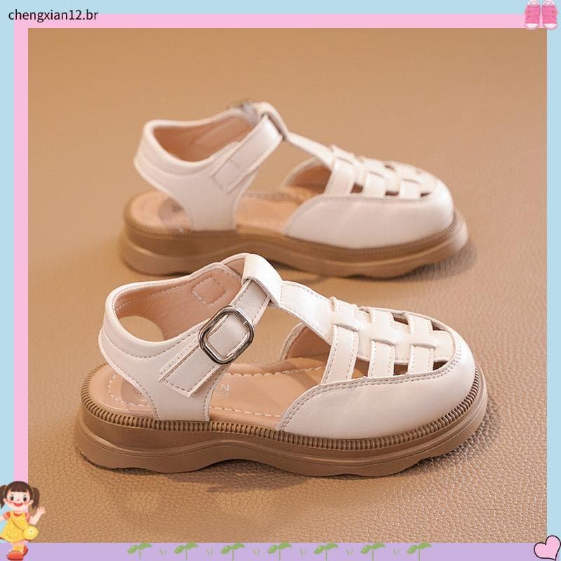 Meninas sandálias verão novo estilo sapatos de princesa 3-12 anos de idade moda volta zíper crianças de salto alto stras