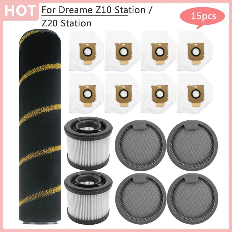 Para Dreame Z10 Estação/Z20 Robô Aspirador De Pó Dianteiro Traseiro Filtros Rolo Escova Saco Acessórios Domésticos