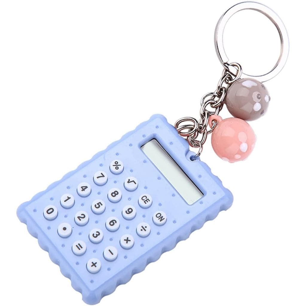 Calculadora Portátil Mini, Design de Chaveiro Fofo com Pérolas Coloridas, Display de 8 Dígitos para Presente de Crianças