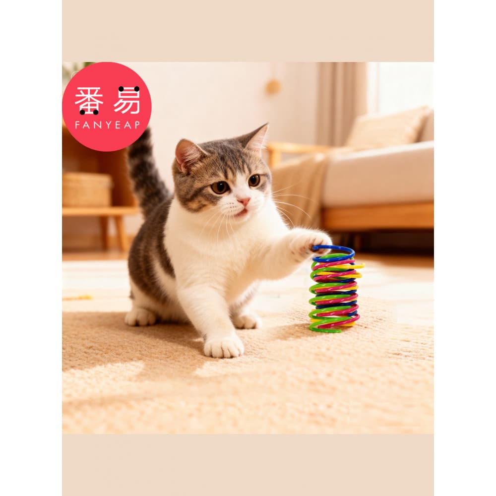 Brinquedos para animais de estimação/primavera A1pq808-animal de estimação gato primavera brinquedos coloridos provocand