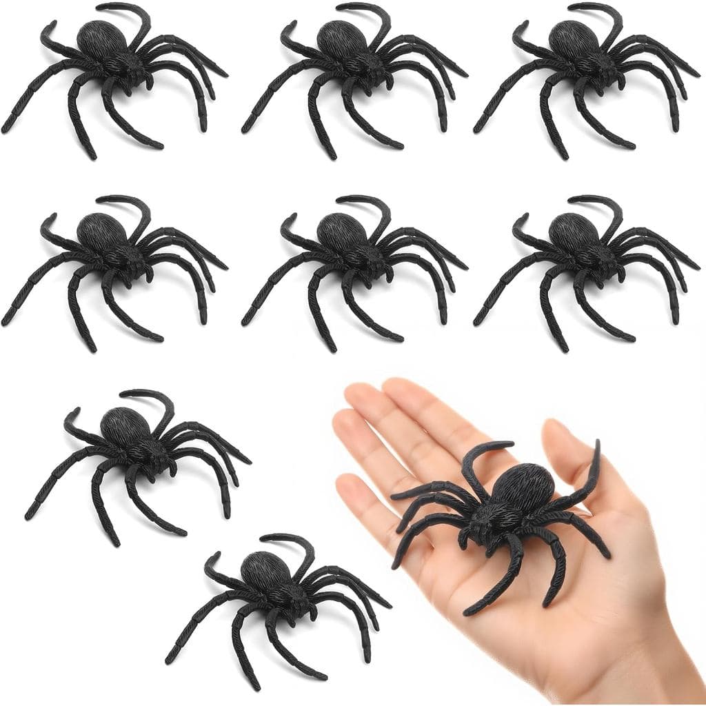 Aranhas de Plástico para Halloween, Aranhas Grandes Falsas para Brinquedos e Adereços de Halloween, Decorações de Festa,