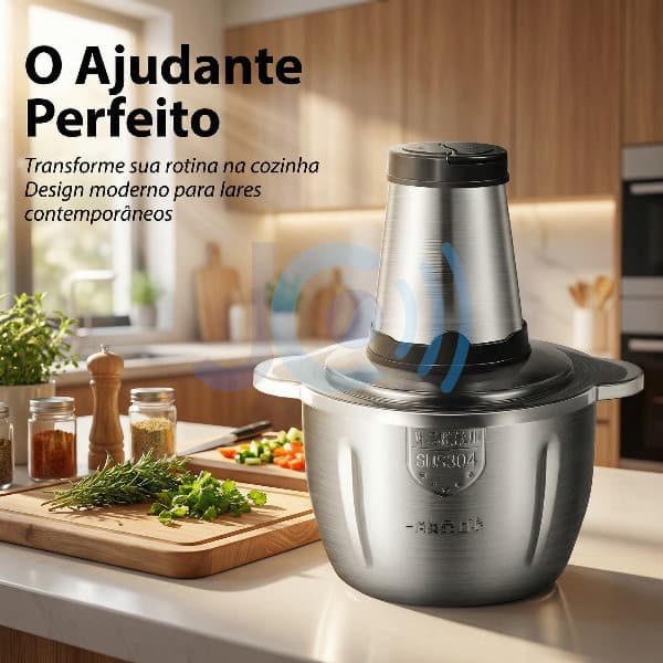 Picador De Alimentos Moedor Elétrico Triturador Potente Carne Legumes Temperos Inox 110v/220v NO BRASIL Pronta Entrega