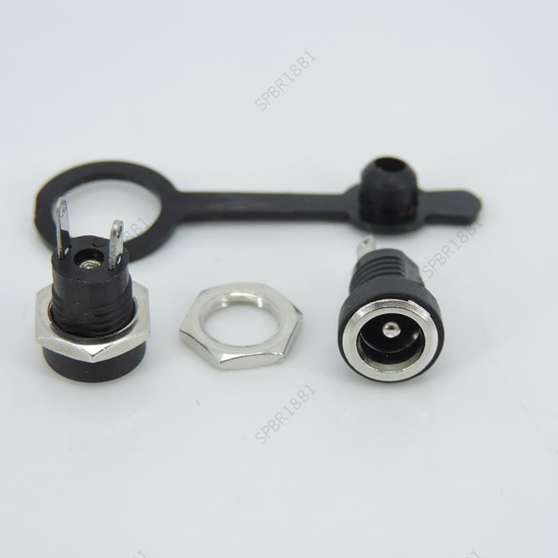 DC Power Jack Tomada Fêmea Conector De Montagem Em Painel De metal 5.5 * 2.1 2.5mm BR18B1