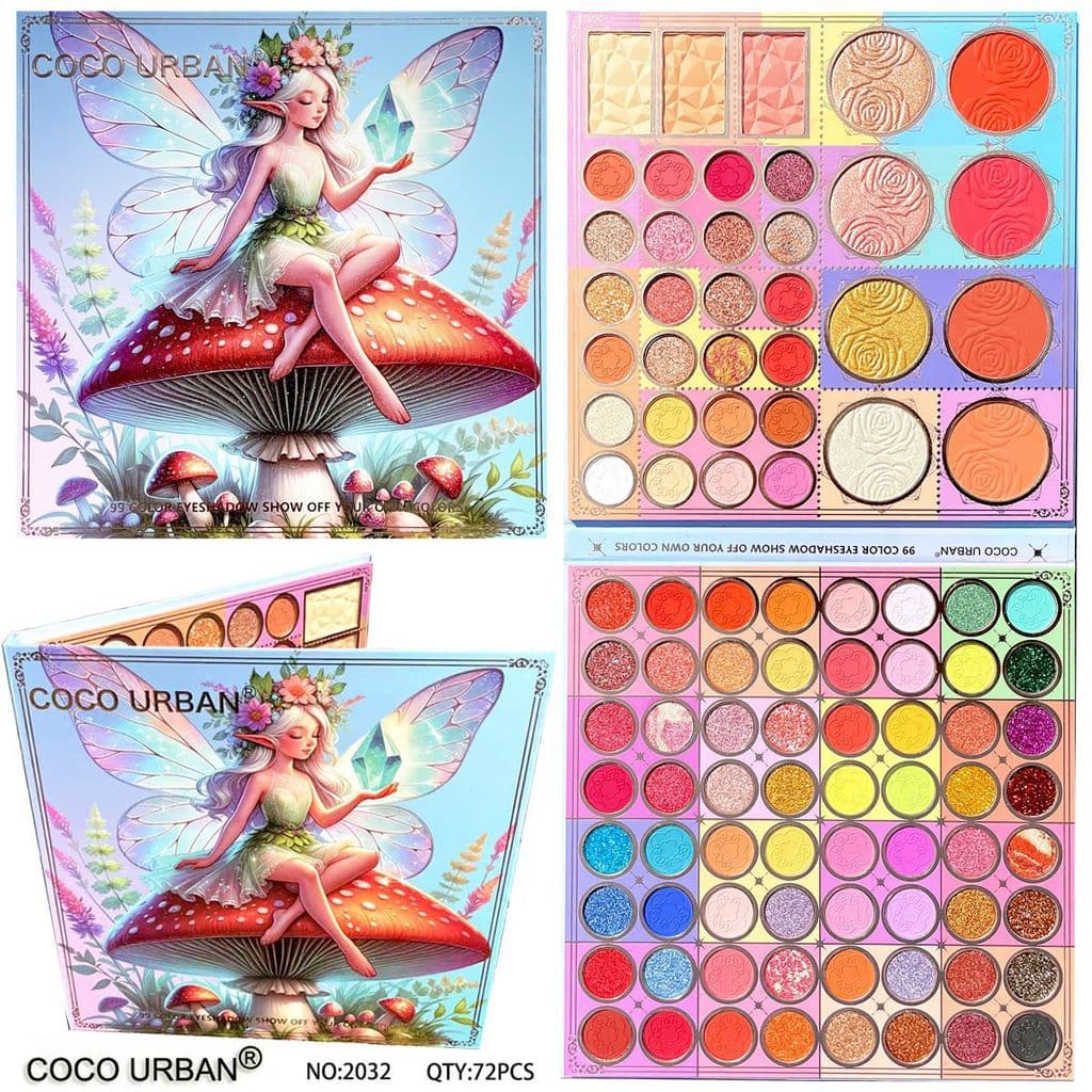 Paleta de sombras com 99 cores, blush multifuncional, para contorno, maquiagem de palco, paleta de cores para cosplay