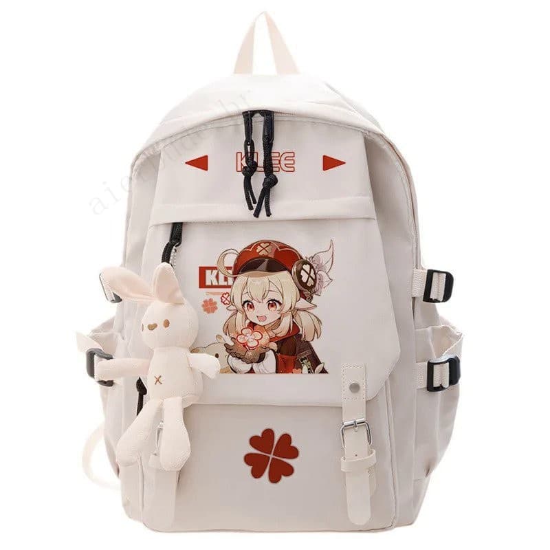 Mochila Genshin Impact Anime Cosplay Mochila Escolar para Estudantes Mochila Cartoon Klee Mochila para Laptop Viagem ao