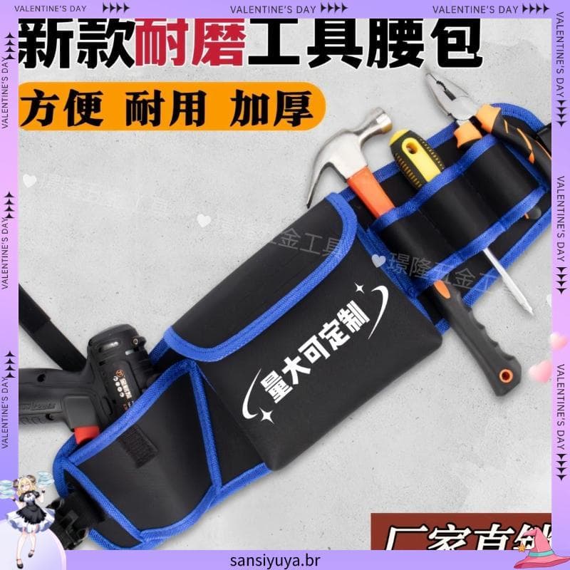 Bolsa de ferramentas de lona grossa Bolsa de cintura para eletricista Bolsa de lona portátil multifuncional Bolsa de cin