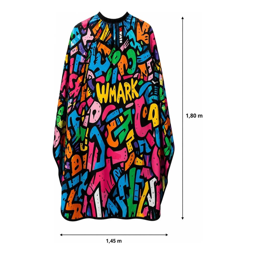 Capa de Barbeiro WMARK Estampa Colorida para Corte de Cabelo