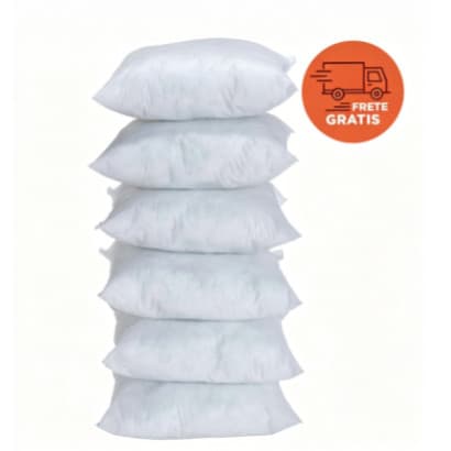 Kit 1 Unidade Refil de Almofada Fibra Ecológica, Tamanhos 40x40cm Ótimo Custo Benefício