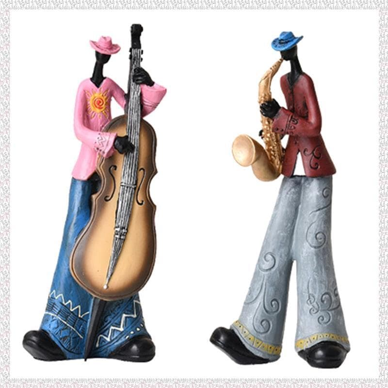 (Otgl) Estatuetas De Tocador De Banda De Jazz , Figura De Músico Vintage , Estátuas De Resina
