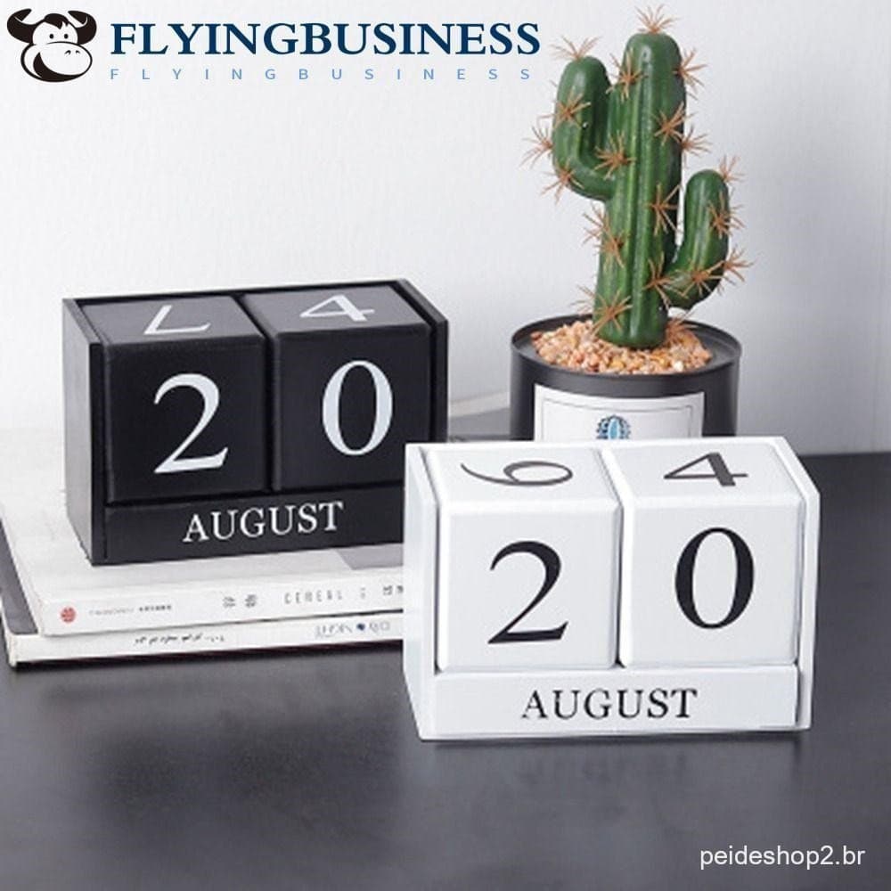 FLYINGBUSINESS Calendário Eterno, Blocos de Construção em Estilo Pastoral Eterno, Caixa de Armazenamento em Cubo de Fi