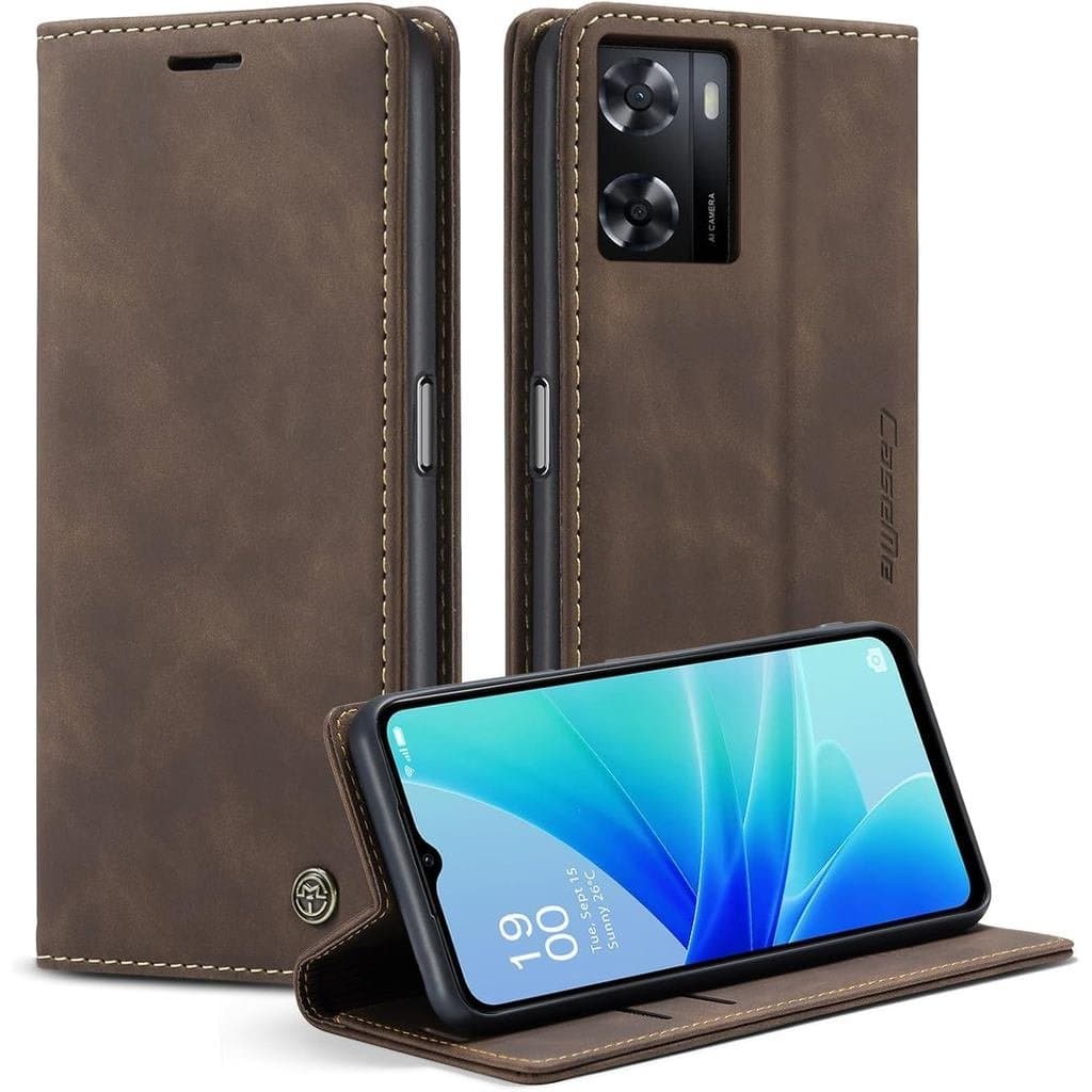 Capa para Celular para Oppo A57S/A57/A775G/Realme V23/OnePlus Nord N20SE [Com 2 Protetores de Vidro Temperado] [Couro PU