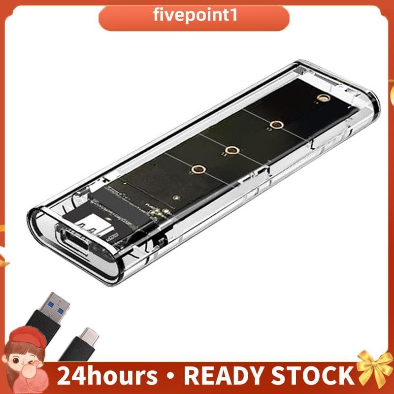 M . 2 NGFF SATA Protocolo Duplo SSD Caso Claro USB Tipo C 10Gbps PCI-E M2 Transparente Gabinete Externo Caixa De Disco R