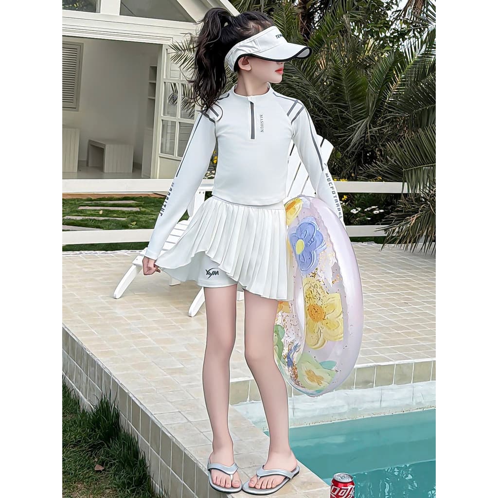 🔥 Maiô com Saia Infantil 🔥 Moda Praia Meninas para Meninas Praia Piscina VENDA QUENTE Meninas E # 39 ; Roupa De Banho