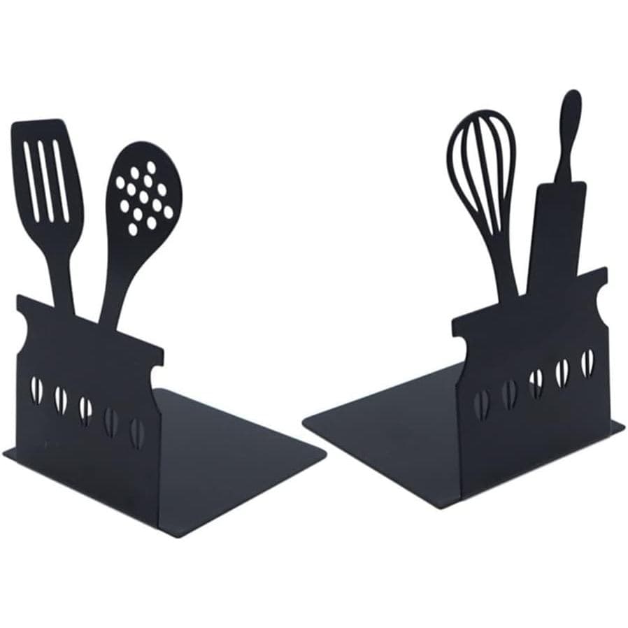 Aparadores de Livros em Forma de Utensílios de Cozinha, Criativos, de Metal Oco, com Base Antiderrapante, Suporte para L