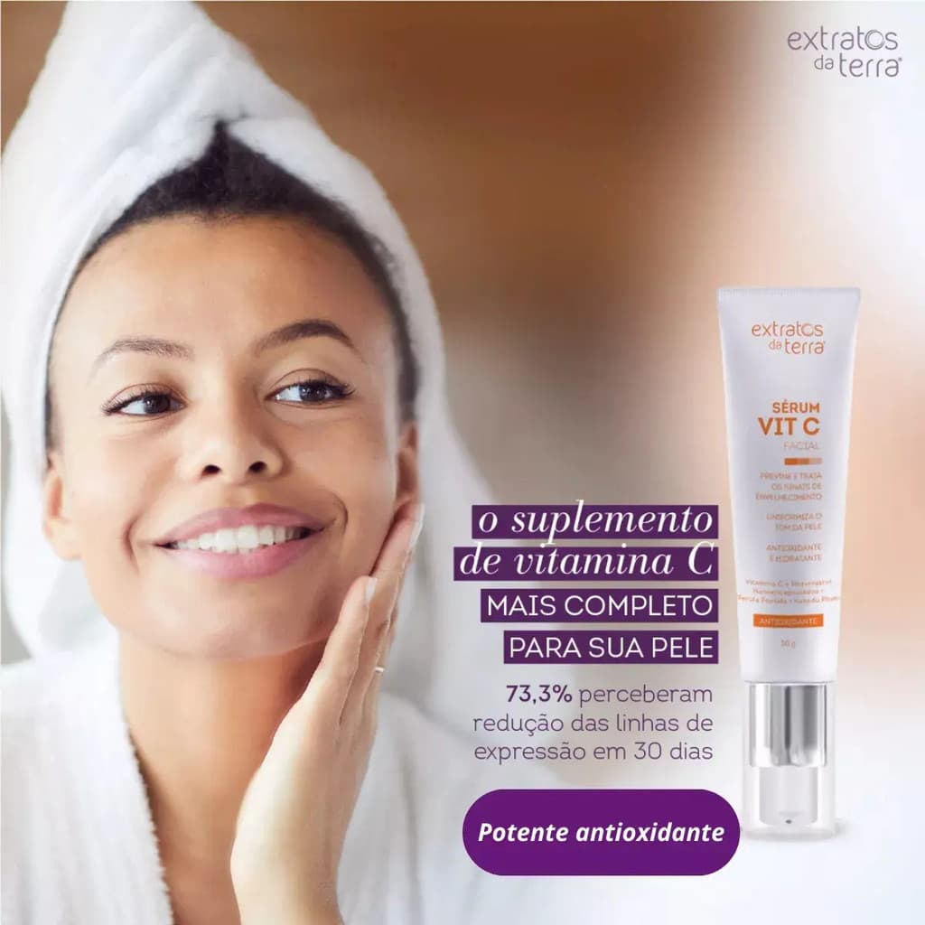 Sérum Vitamina C Facial Antirrugas Multifuncional Clareador