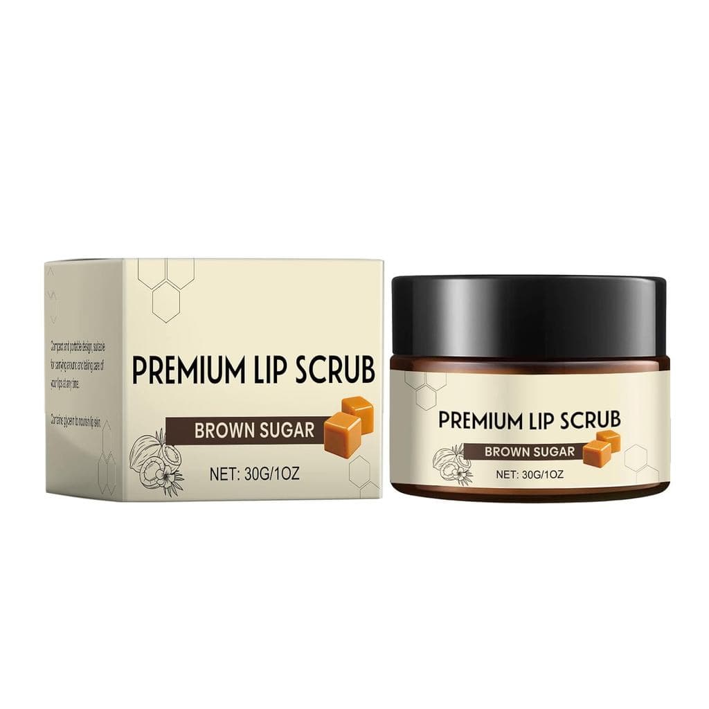 Esfoliante Labial de Açúcar Mascavo com Óleo de Coco e Glicerina, Cuidado Suave Esfoliante e Hidratante para Lábios Seco