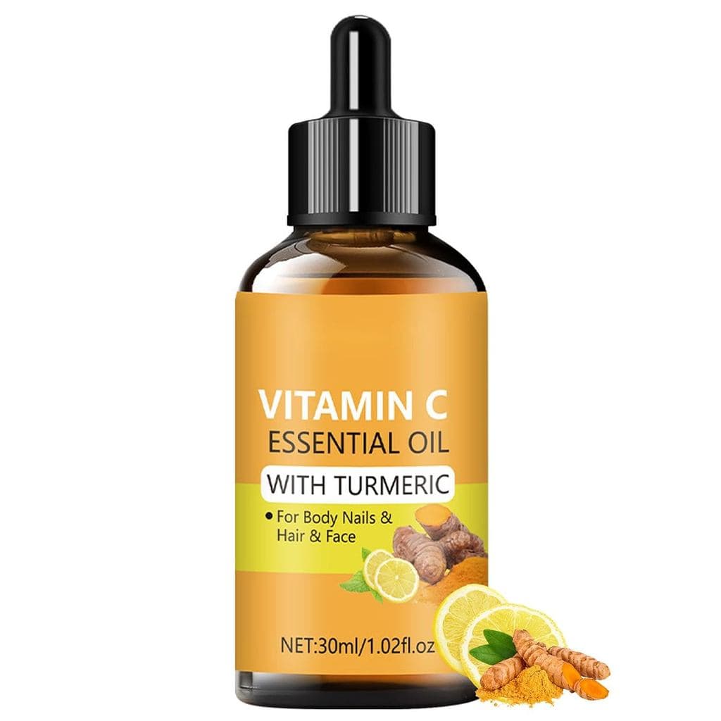 Óleo Facial de Cúrcuma e Vitamina C, Óleos Faciais de Cúrcuma para o Rosto, Antienvelhecimento, Reduz Rugas e Linhas Fin