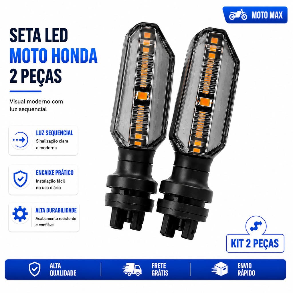 Kit 2 Piscas Para Motos Universal / Fan 125 150 / CB300 / Xre 300 / Bros 150 160 Parafuso