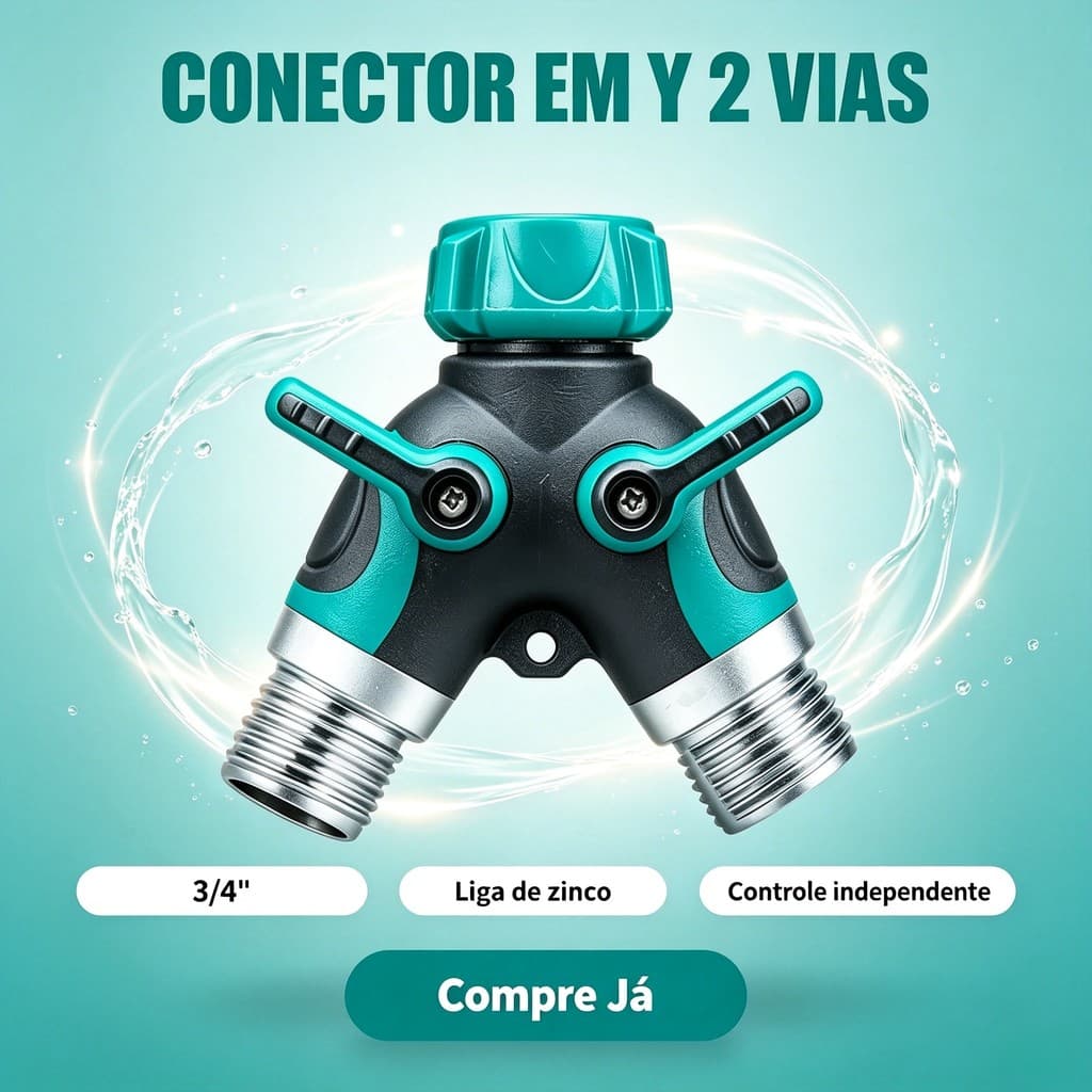 Divisor de Torneira em Y2 Vias Rosca 3/4 Liga de Zinco Válvulas Independentes Adaptador À Prova de Vazamento Jardim