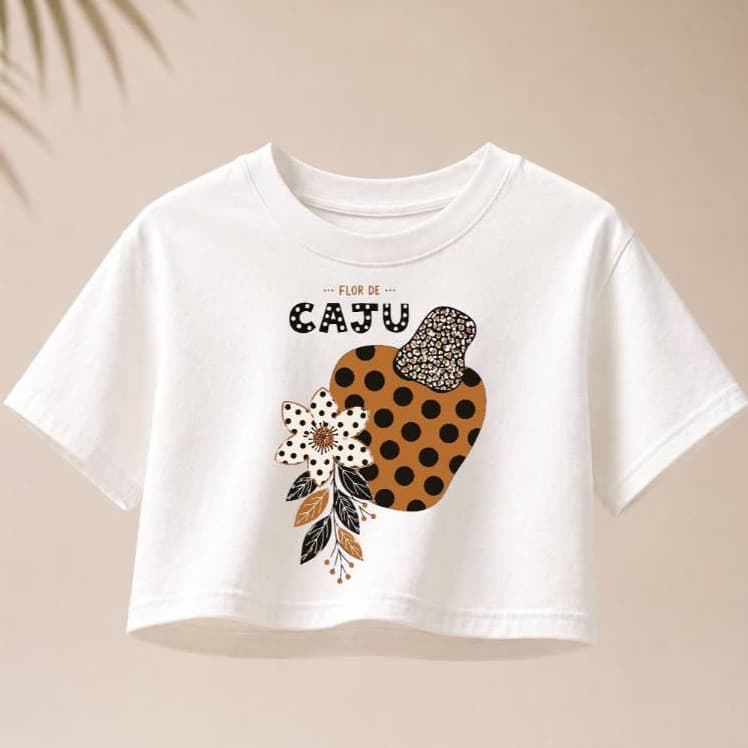 Cropped Infantil Oversized Menina  Estampado Moda Verão Confortável