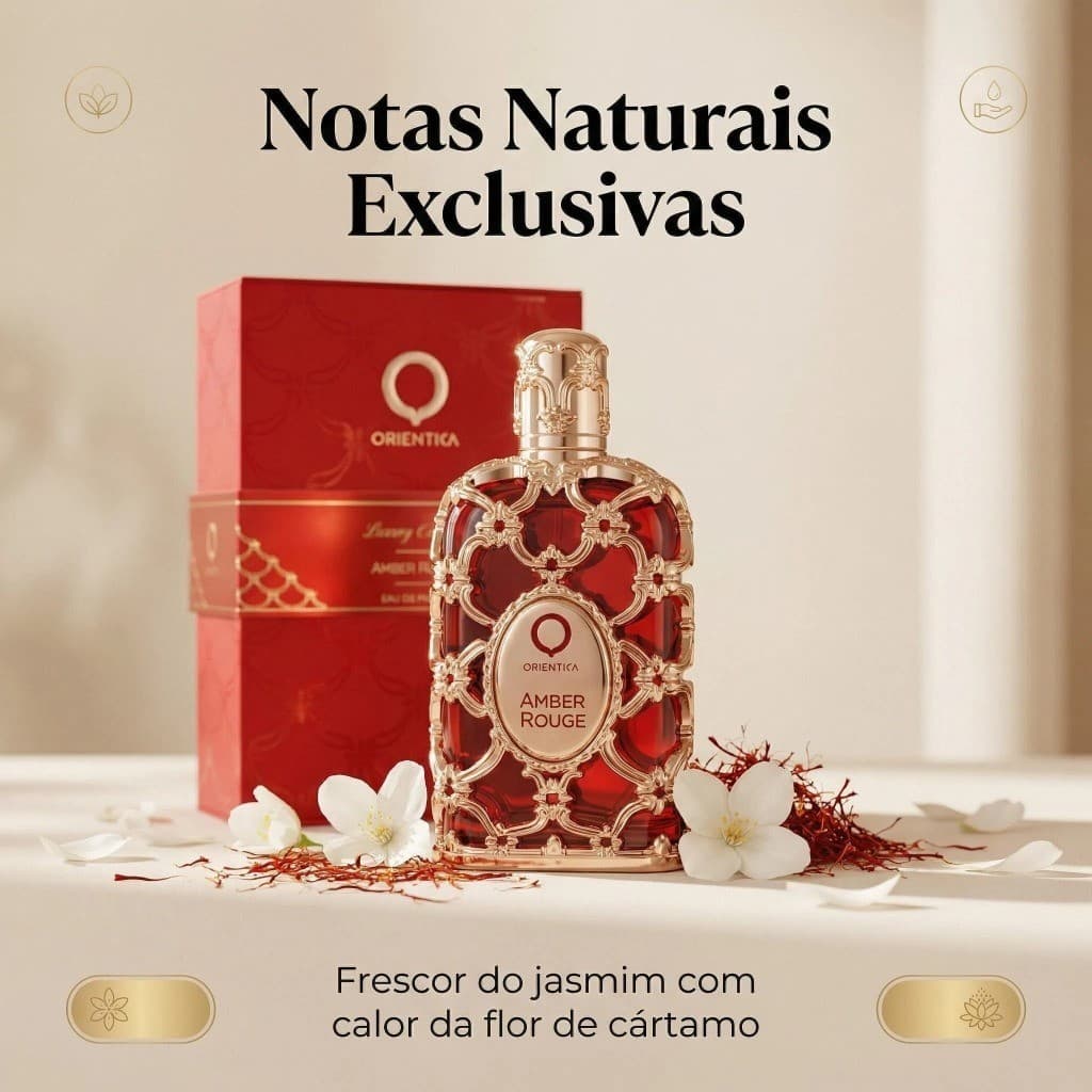 Orientica Amber Rouge 80ml - Perfume de Luxo Frasco Metálico Vermelho primeira linha