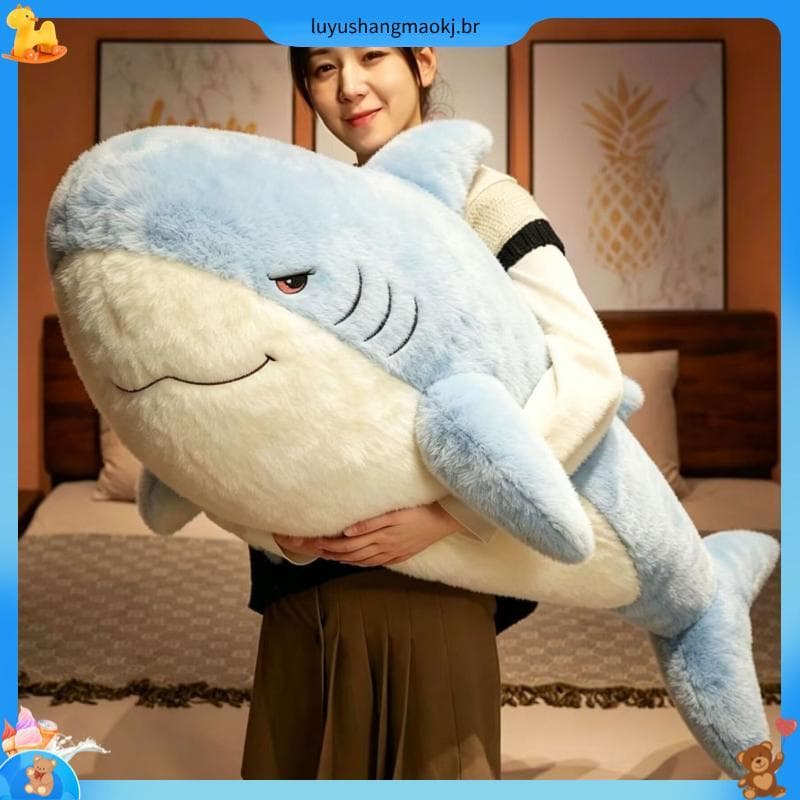 Artigo mesmo estilo IKEA Big Shark Travesseiro Boneca Brinquedo de pelúcia Cama Boneca de dormir Presente de aniversário