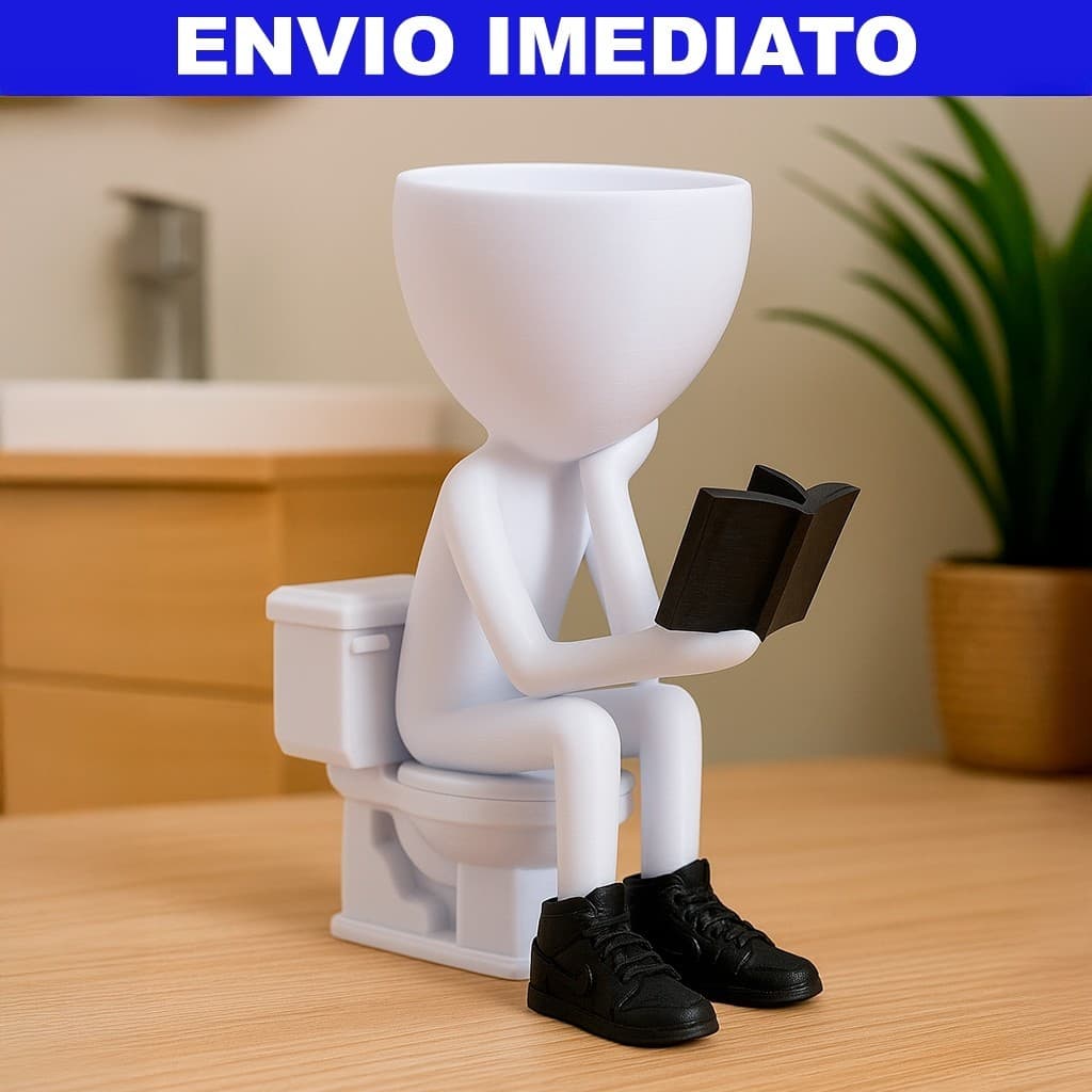 Peça Decorativa Figura Sentada com Livro em Estilo Moderno