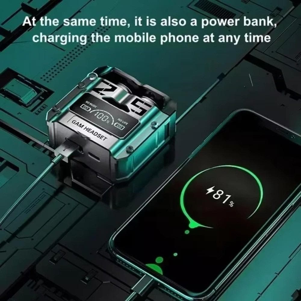Fones De Ouvido Bluetooth QENVXDAN , Com Redução De Ruído De Longa Duração Da Bateria Controle De Toque , Design Mecha