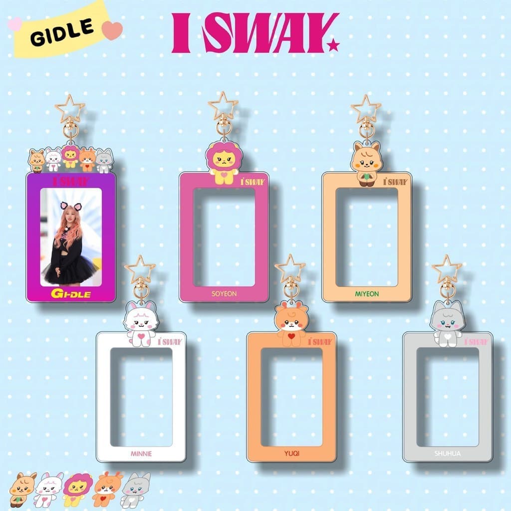 Kpop (G)I-DLE Novo Álbum SWAY Chaveiro de Acrílico Clipe de Foto Cartoon Clipe de Cartão Pequeno Acessórios P9WP