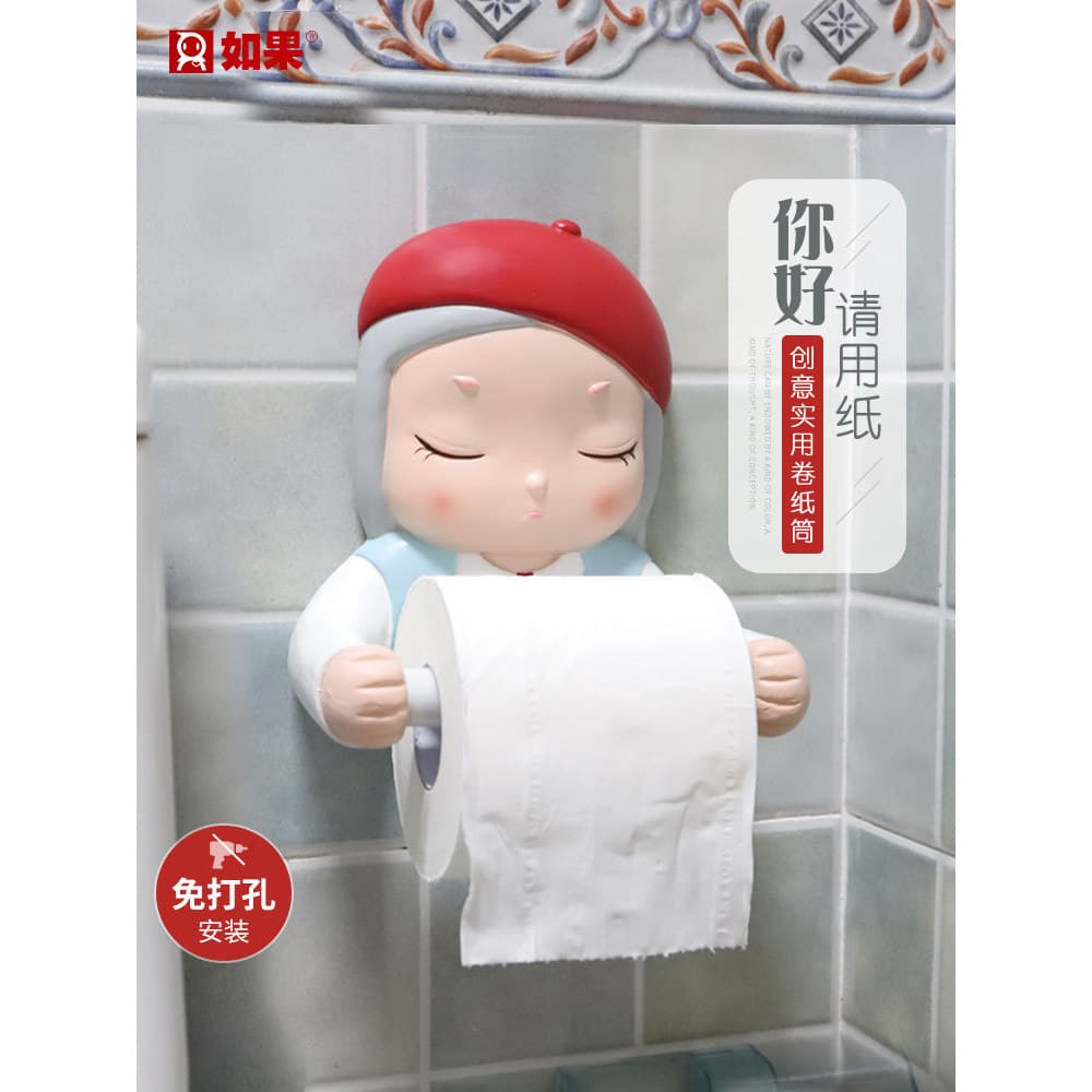 Menina dos desenhos animados caixa de papel higiênico criativo rolo de papel higiênico caixa de papel higiênico pratelei