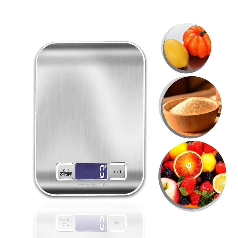 Balança De Cozinha Digital 10Kg Mini Balanca De Alta Precisão Inox Com Visor Digital Dieta Casa