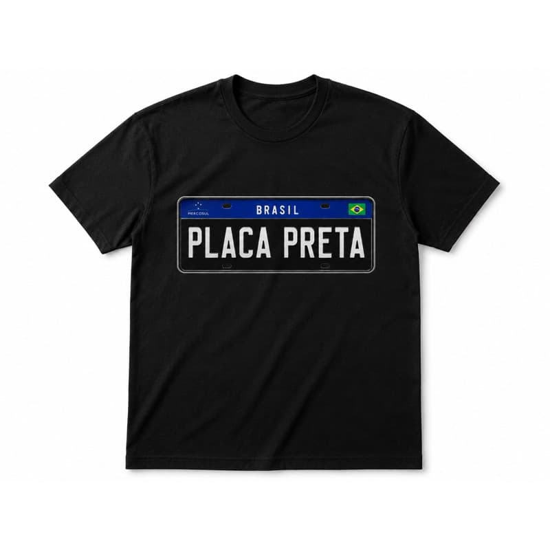 Camiseta Masculina Placa Preta Frases Engraçadas 100% Algodão - Envio Rápido