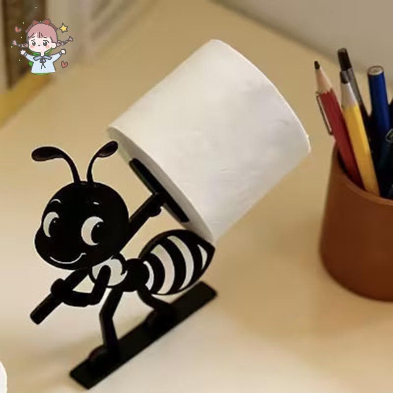 3D Impresso Bonito Formiga Suporte De Toalha De Papel Criativo Dos Desenhos Animados Inseto Tecido Rolo Armazenamento De