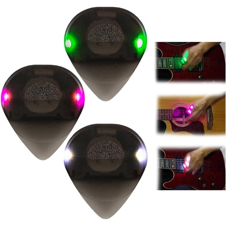 Palheta de Guitarra com Iluminação Automática, Palheta de Guitarra LED Luminosa Colorida de 0,6mm para Guitarra Acústica