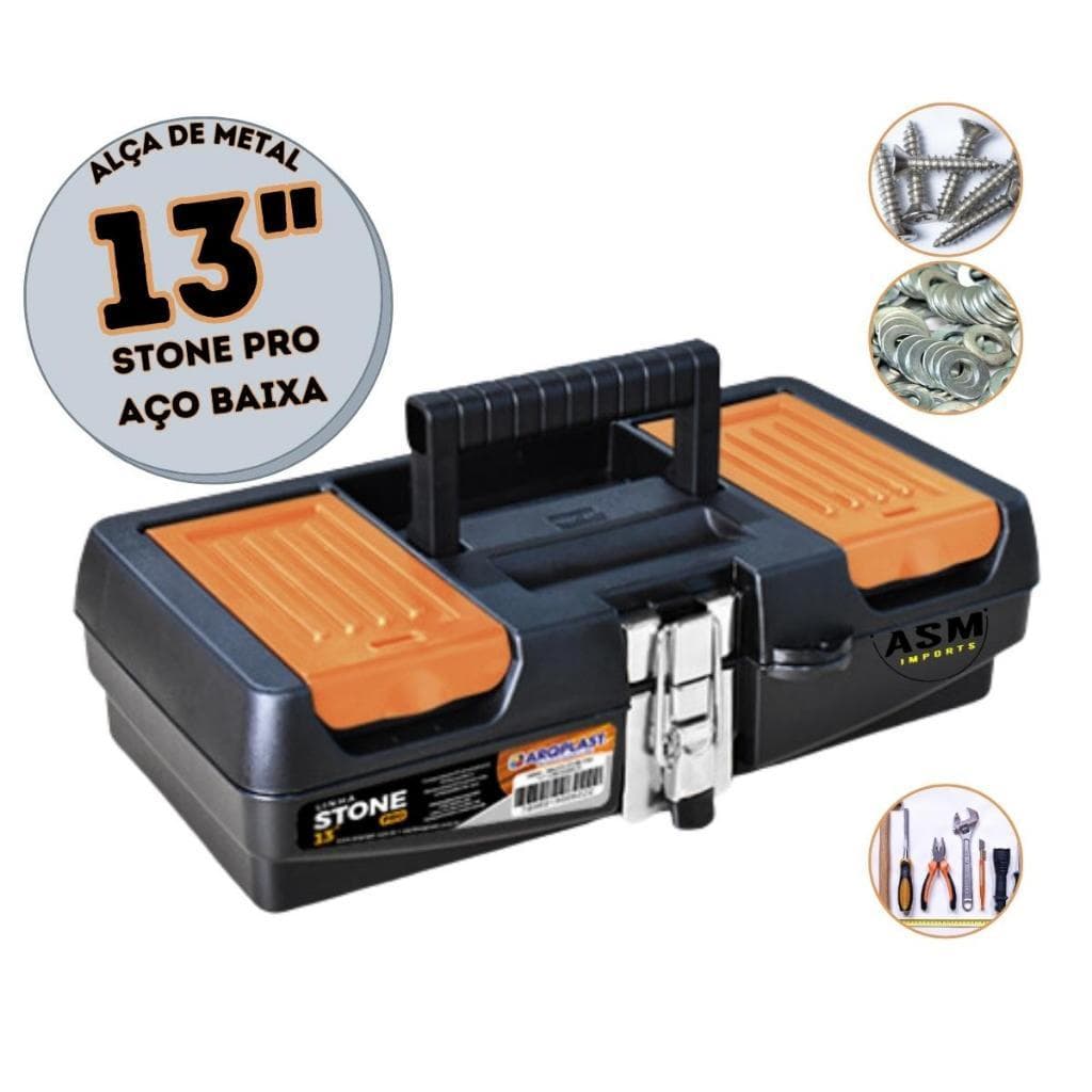 Maleta Organizadora De Ferramentas Stone 13'' Baixa Portatil Caixa de Ferramentas
