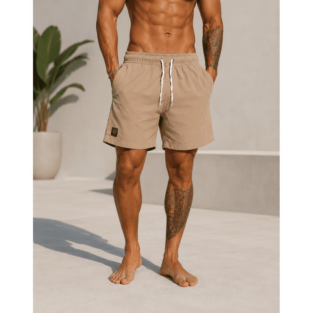 Short Masculino com Elastano Bermuda Mauricinho Praia Clube Piscina Viagem de Tactel Lisa